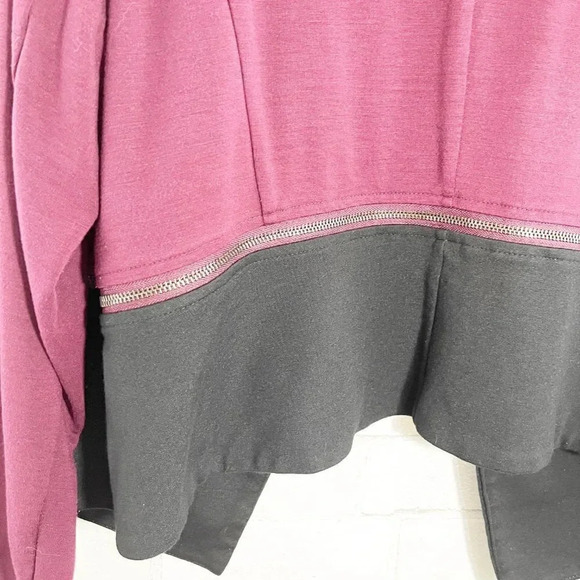 Torrid Burgundy & Black Color Block Shawl Collar Blazer Women's Plus Size 3X - Picture 5 of 8